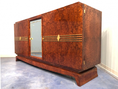French Art Deco Amboyna Sideboard 1940s