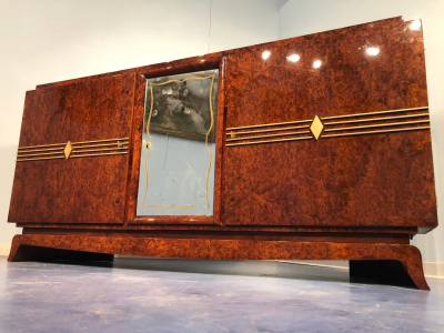 French Art Deco Amboyna Sideboard 1940s