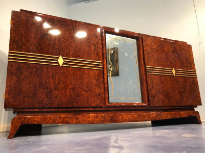 French Art Deco Amboyna Sideboard 1940s