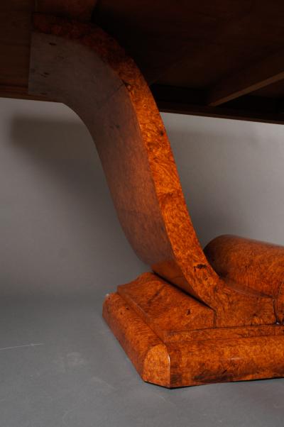 French Art Deco Amboyna Wood Table