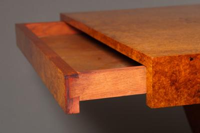 French Art Deco Amboyna Wood Table