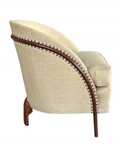 French Art Deco Barrel back Tripod Bergere