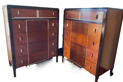 French Art Deco Bedroom Suite King or Twin Size Beds Complete and Matching Set