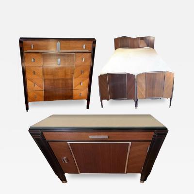 French Art Deco Bedroom Suite King or Twin Size Beds Complete and Matching Set