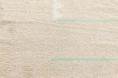 French Art Deco Beige Brown Green and Orange Hand Knotted Wool Rug