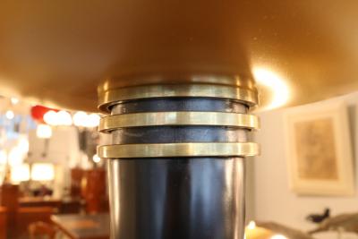 French Art Deco Black Gold Floor Lamp Torchiere 1930s