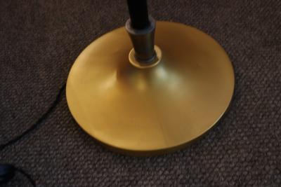 French Art Deco Black Gold Floor Lamp Torchiere 1930s