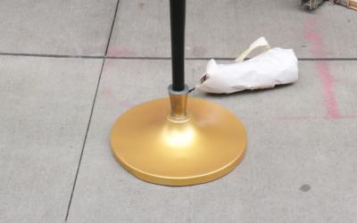 French Art Deco Black Gold Floor Lamp Torchiere 1930s