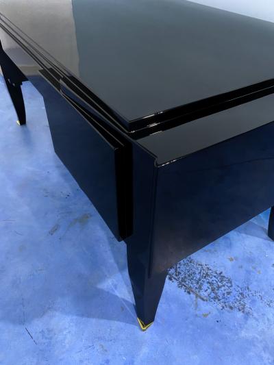 French Art Deco Black Lacquered Executive Desk 1930s