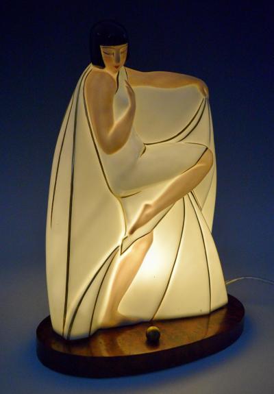 French Art Deco Boudoir Night Lamp