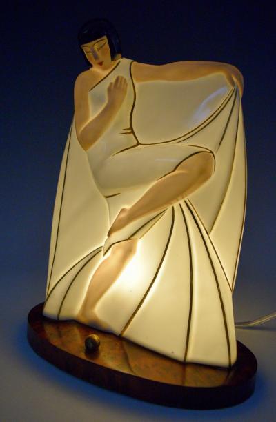 French Art Deco Boudoir Night Lamp