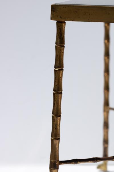 French Art Deco Brass and Mirror Coffee Table Attributed to Maison Bagu s 