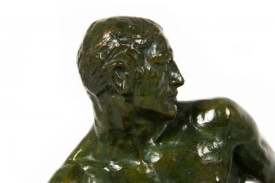 French Art Deco Bronze Sculpture The Lock by Pierre Le Faguays ca 1930