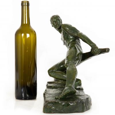 French Art Deco Bronze Sculpture The Lock by Pierre Le Faguays ca 1930