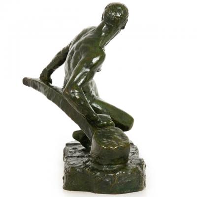 French Art Deco Bronze Sculpture The Lock by Pierre Le Faguays ca 1930