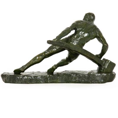 French Art Deco Bronze Sculpture The Lock by Pierre Le Faguays ca 1930