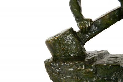 French Art Deco Bronze Sculpture The Lock by Pierre Le Faguays ca 1930