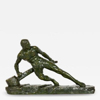 French Art Deco Bronze Sculpture The Lock by Pierre Le Faguays ca 1930