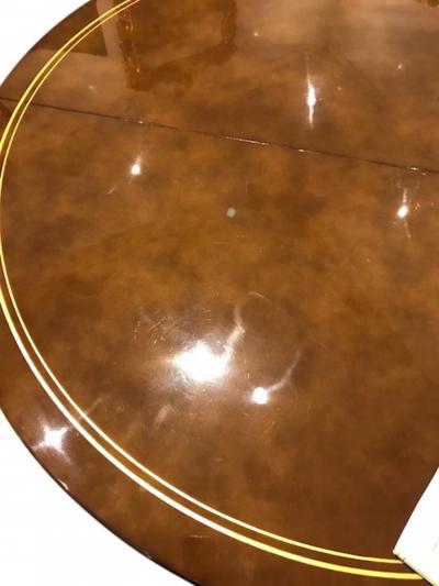 French Art Deco Brown Lacquered Dining Table