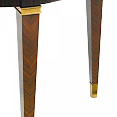 French Art Deco Brown Lacquered Dining Table