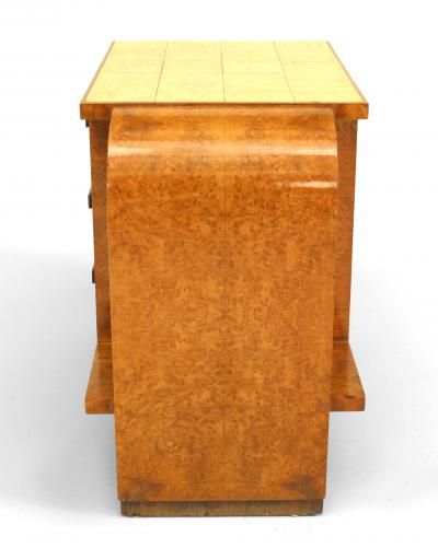 French Art Deco Burl Maple End Table