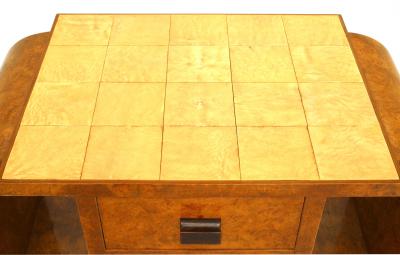 French Art Deco Burl Maple End Table