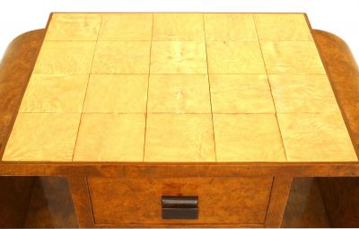 French Art Deco Burl Maple End Table