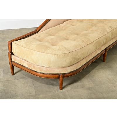 French Art Deco Carved Walnut Chaise