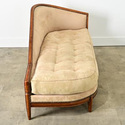 French Art Deco Carved Walnut Chaise