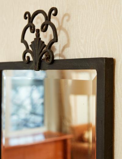 French Art Deco Cast Iron Mirror