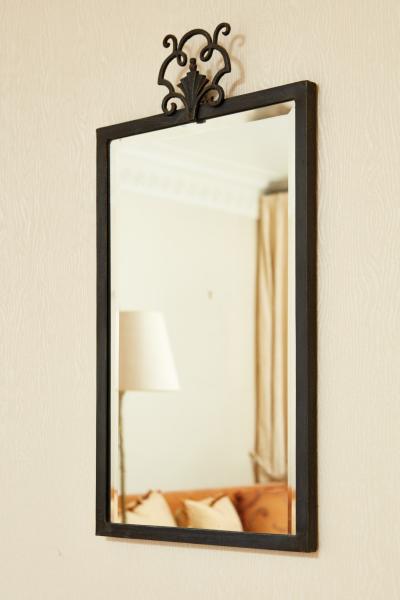 French Art Deco Cast Iron Mirror