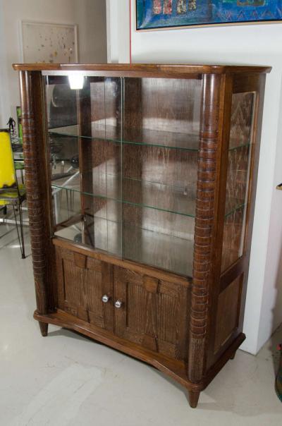 French Art Deco Cerused Wood Cabinet