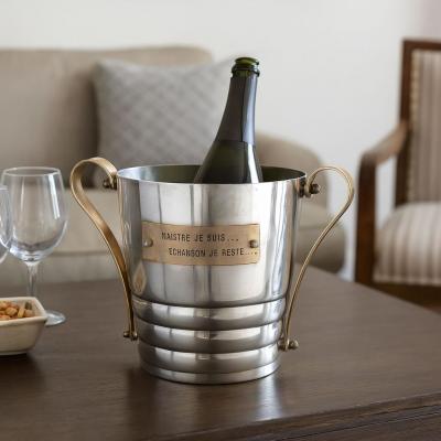 French Art Deco Champagne Bucket with Inscription