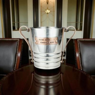French Art Deco Champagne Bucket with Inscription