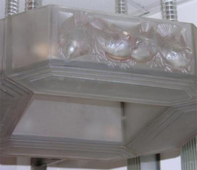 French Art Deco Chandelier by Ren Lalique Moineaux 