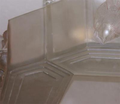 French Art Deco Chandelier by Ren Lalique Moineaux 