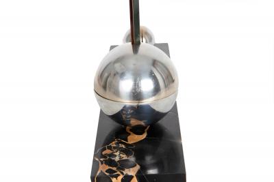 French Art Deco Chrome and Etched Glass Fish Lumiere Table Light