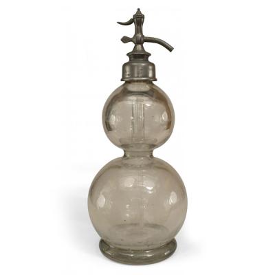 French Art Deco Clear Glass Syphon Bottle