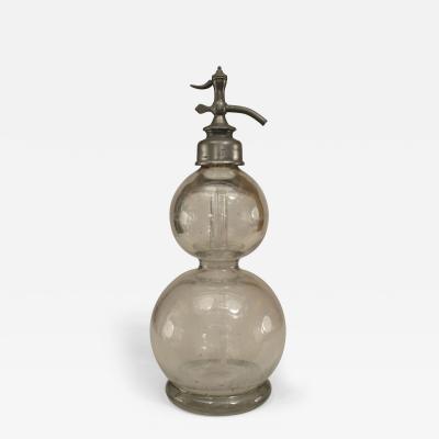 French Art Deco Clear Glass Syphon Bottle