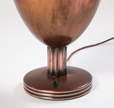 French Art Deco Copper Chalice Form Table Lamp circa 1930