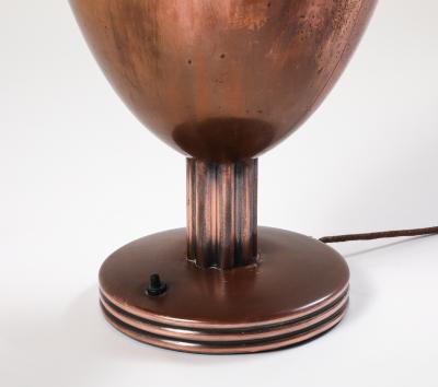 French Art Deco Copper Chalice Form Table Lamp circa 1930