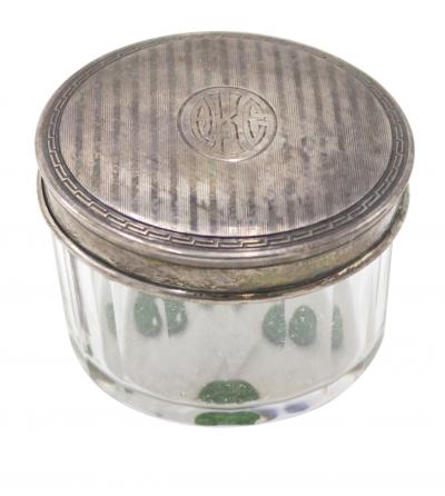 French Art Deco Crystal and Silver Box