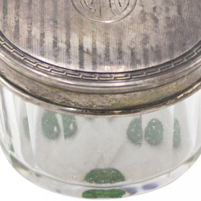 French Art Deco Crystal and Silver Box