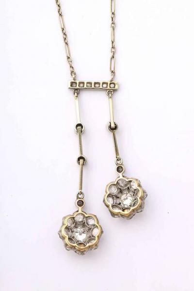 French Art Deco Diamond and Platinum Neglige