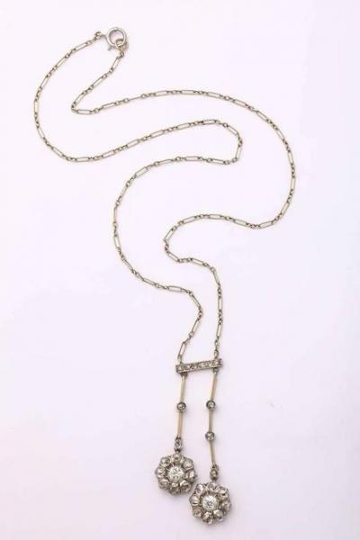 French Art Deco Diamond and Platinum Neglige