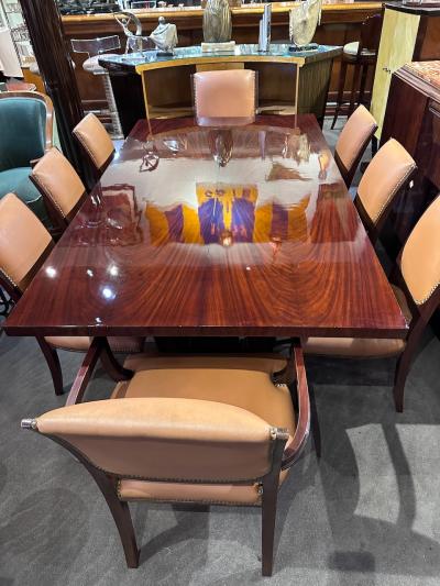 French Art Deco Dining Room Suite 8 Chairs and 3 Matching Side Pieces
