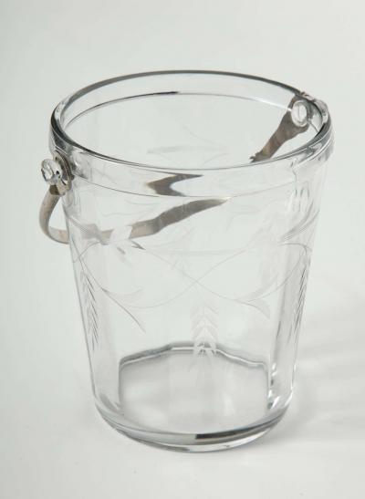 French Art Deco Etched Glass Ice Pail