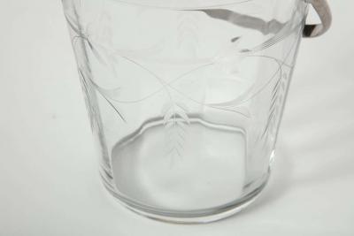 French Art Deco Etched Glass Ice Pail