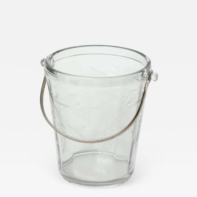 French Art Deco Etched Glass Ice Pail