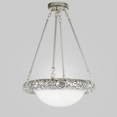 French Art Deco Flower Sphere Pendant Chandelier